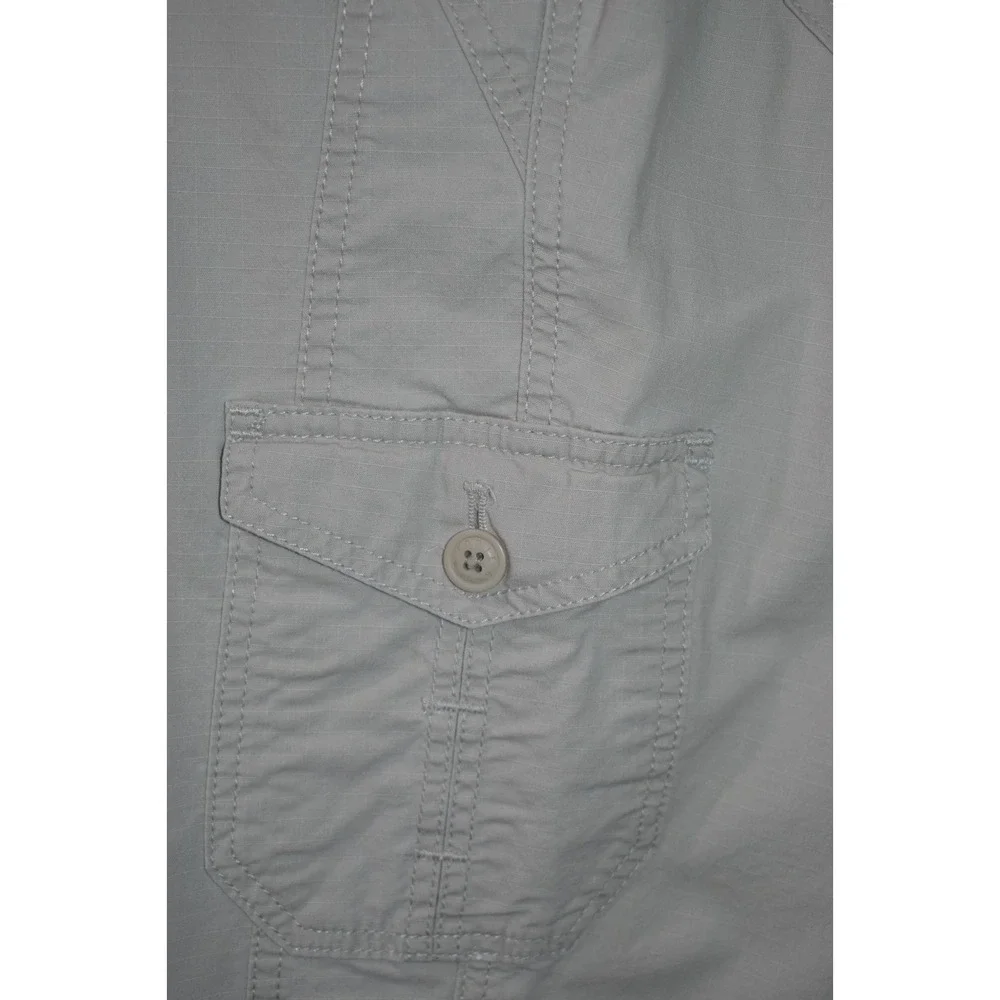 Eddie Bauer Womens 4 Khaki Cargo Capri Pants Drawstring Cuffs Stretch Cotton - Picture 12 of 16